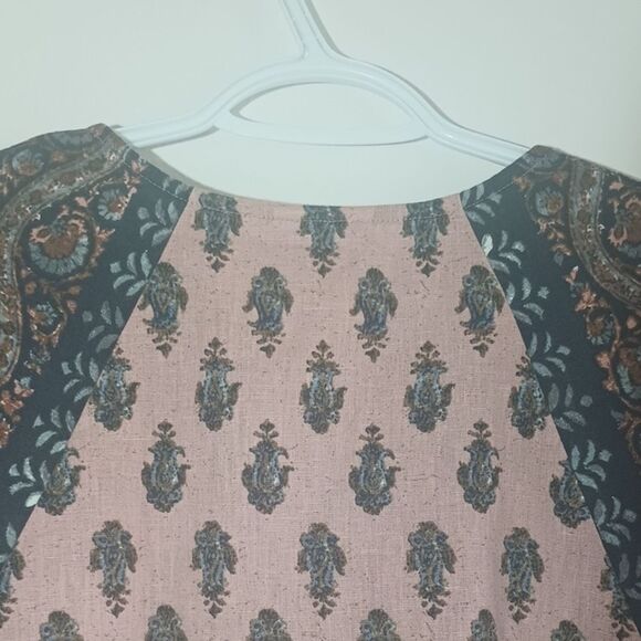 J. Jill Pure Jill Blouse Women's Sz M Folkloric Stamped Tunic Bohemian Lagenlook - Picture 9 of 9